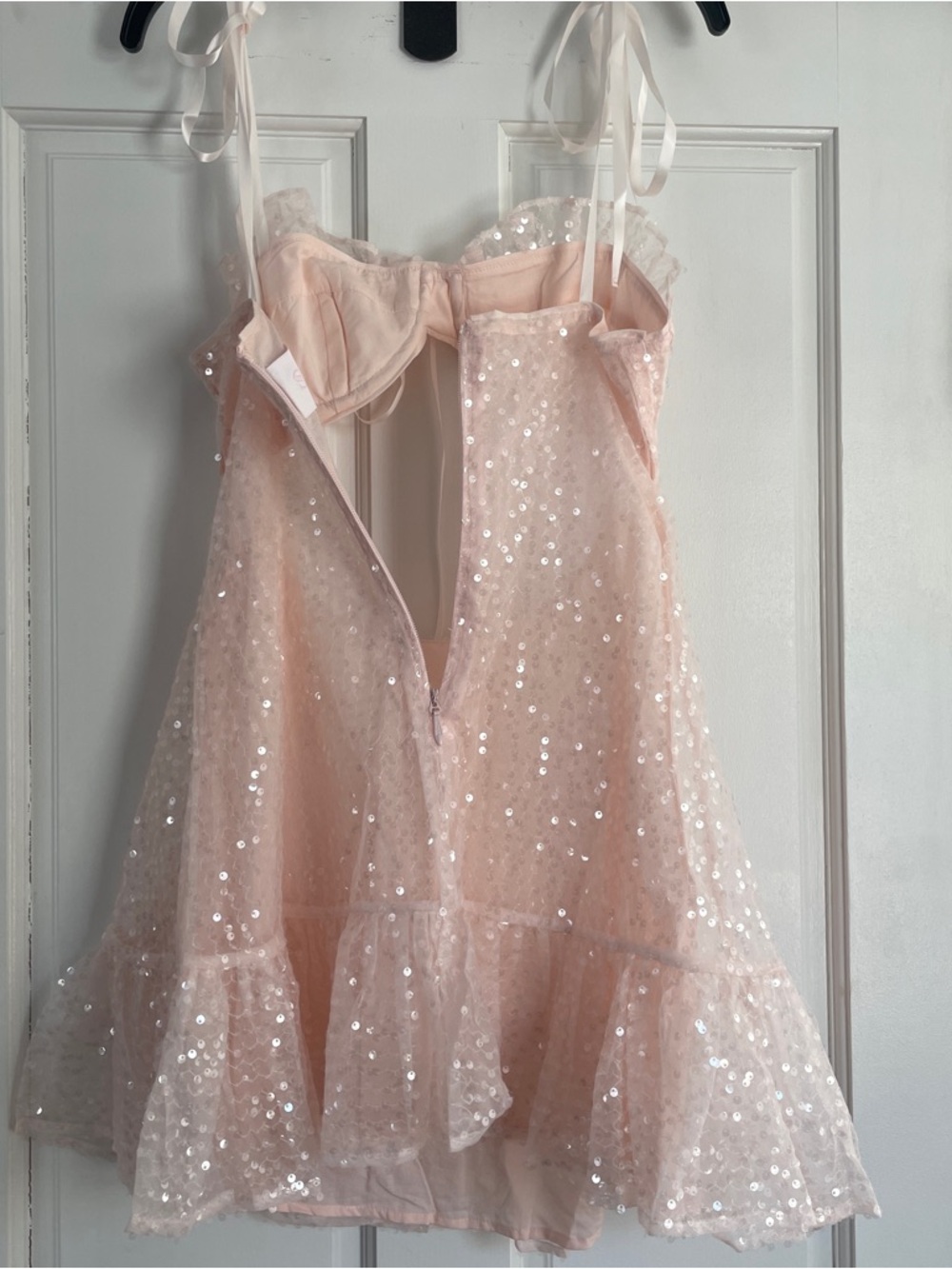 Selkie Sparkling champagne Pink Cutout Dress - Picture 4 of 6